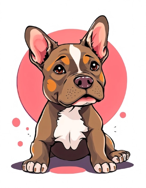 Photo pitbull puppy sitting vector illustrated