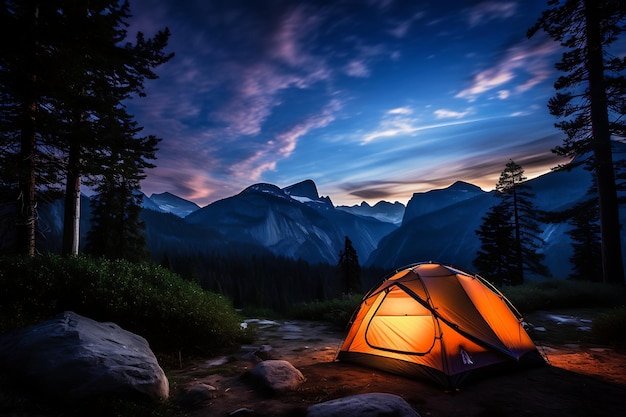 Pitching tents outdoor escapes in national park camping photo