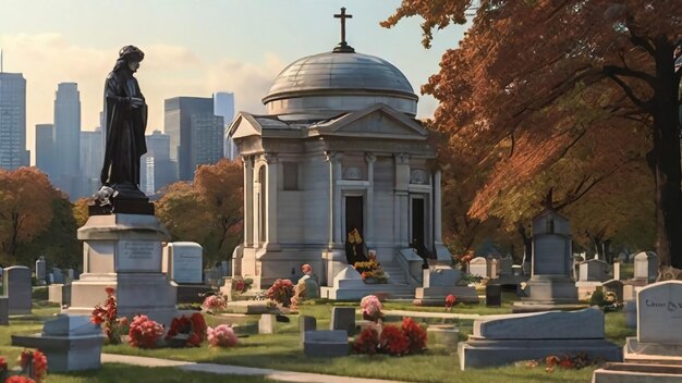 Photo pittsburgh pennsylvania usa 12819 the allegheny cemetery on a cloudy winter day