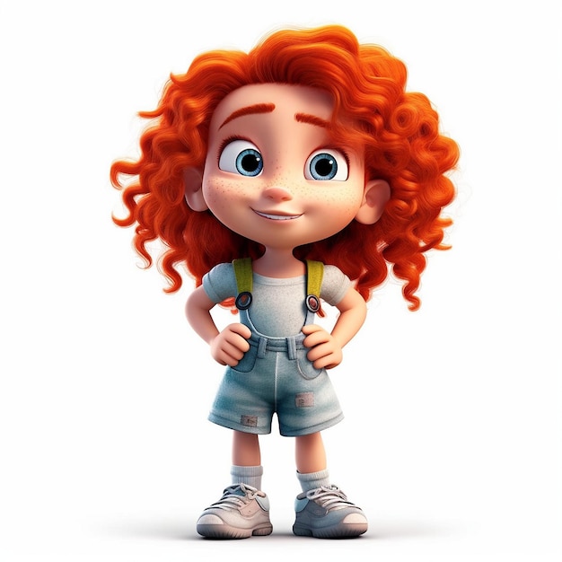 Pixar_cartoon_cute_friendly_healthy_little_girl_with_red_hair