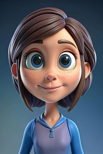 Pixar Style Cute 3D Female Avatar