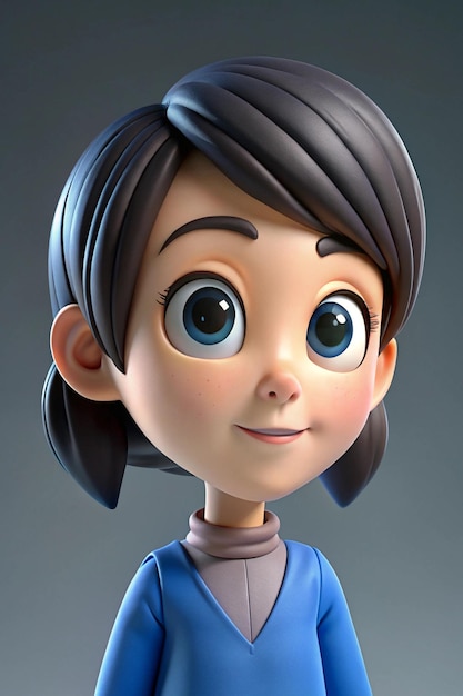 Pixar Style Cute 3D Female Avatar