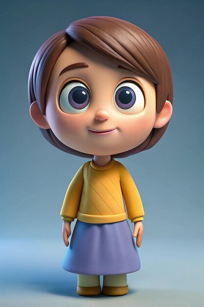 Photo pixar style cute 3d female avatar