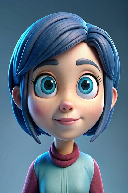 Pixar Style Cute 3D Female Avatar