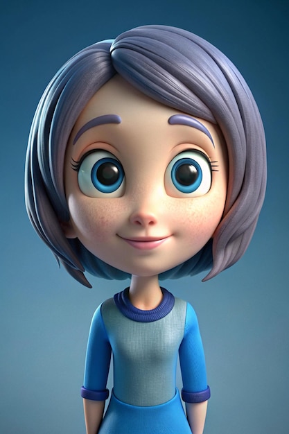 Pixar Style Cute 3D Female Avatar