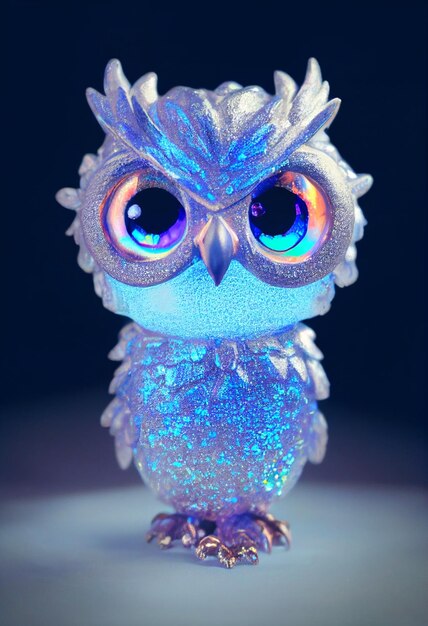 PixarPunk Big Eyes Cute Owl Generative Ai