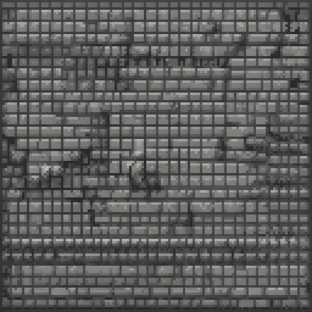 Pixel art depicting a classic brick wall in monochrome