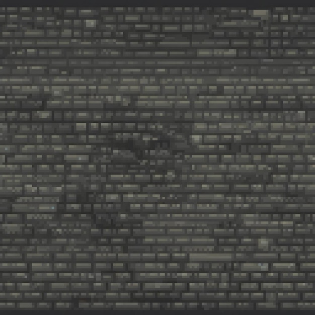 Pixel art depicting a classic brick wall in monochrome