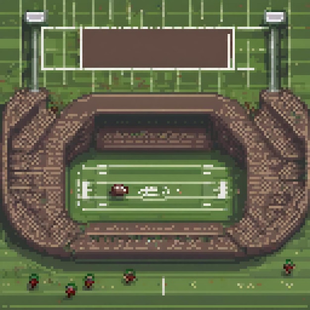 Pixel art football game on computer screen