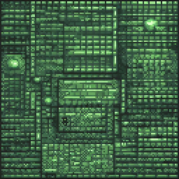 Pixel art screenshot of a computer screen with a vibrant green background