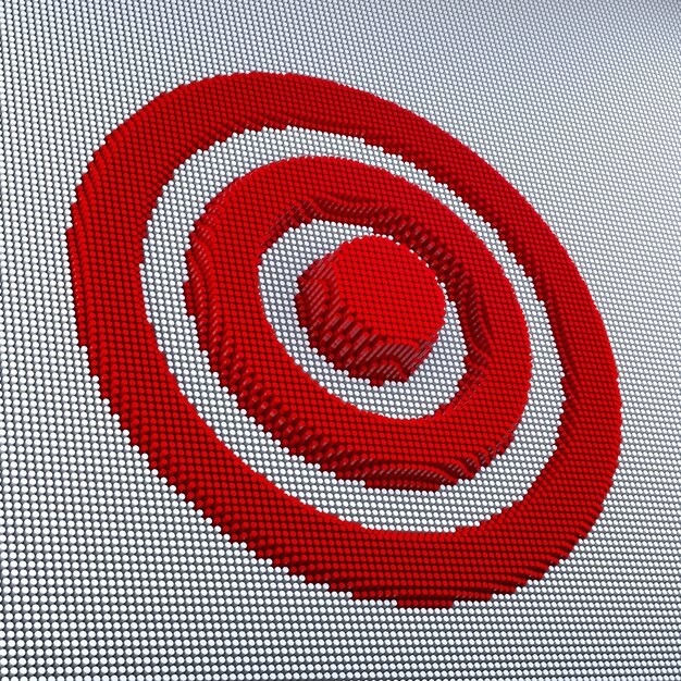 Pixel Art Target. 3d Rendering