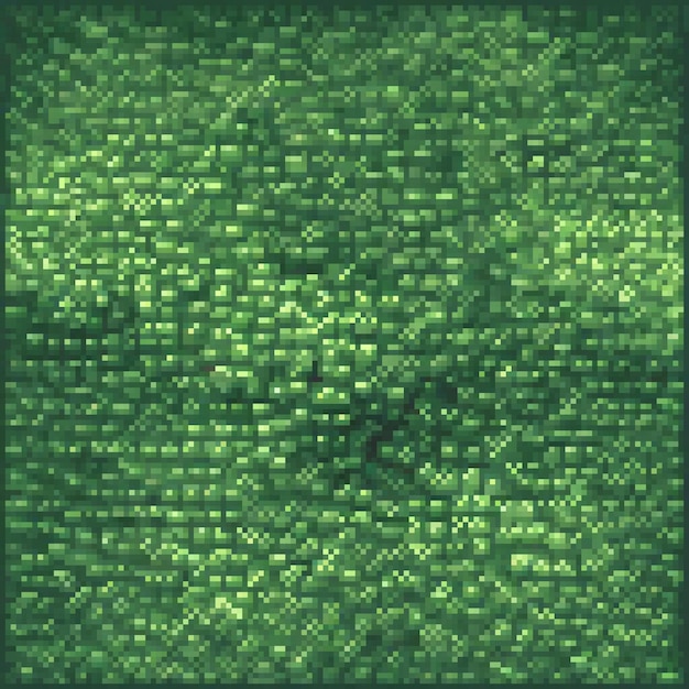 Pixel art with vibrant green background and sleek black border