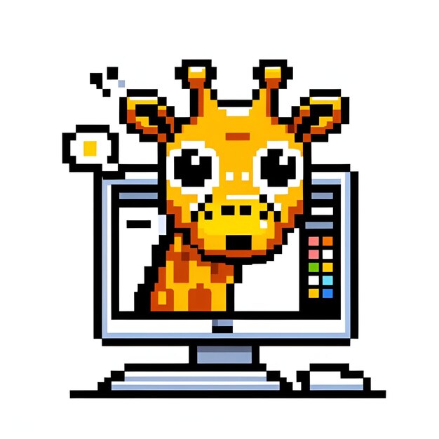 pixel illustration of a giraffe