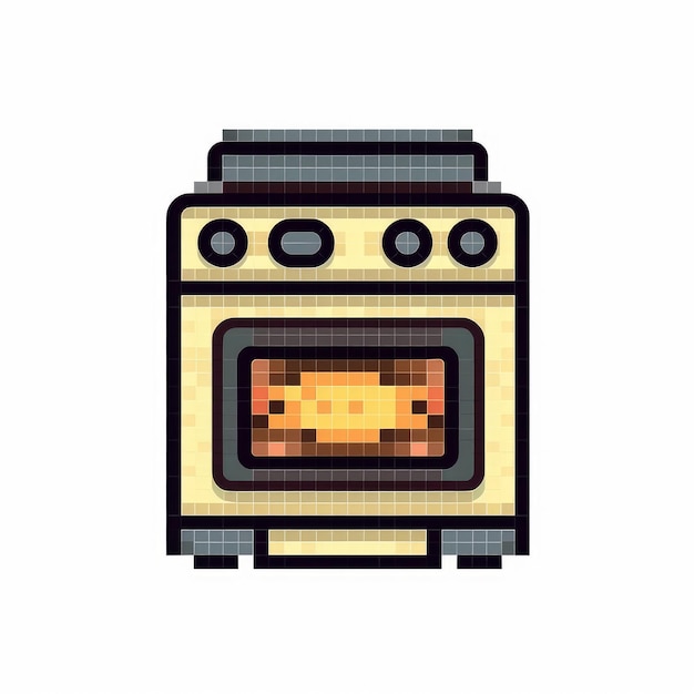 Pixel Stove Icon Stock Illustration