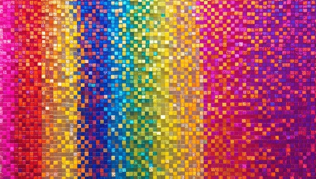 Photo pixelated mosaic abstract background with multicolored tiny squares