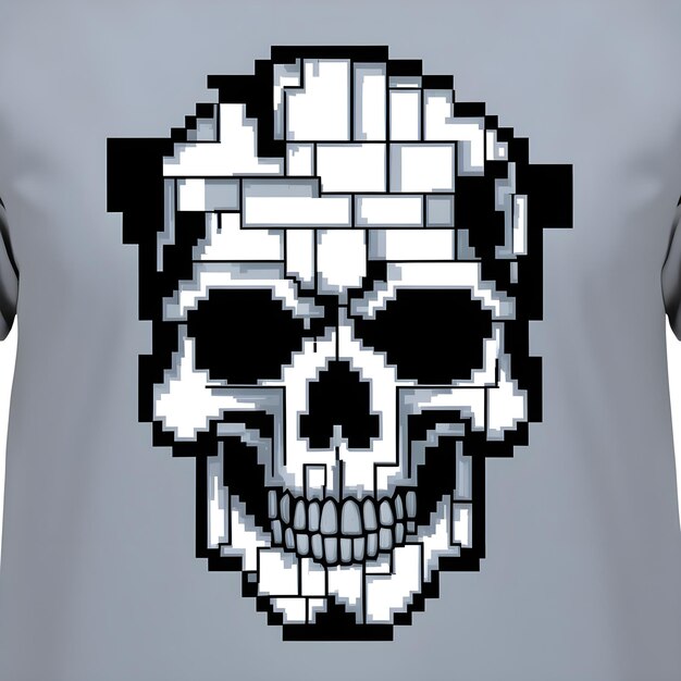 Photo pixelated skull