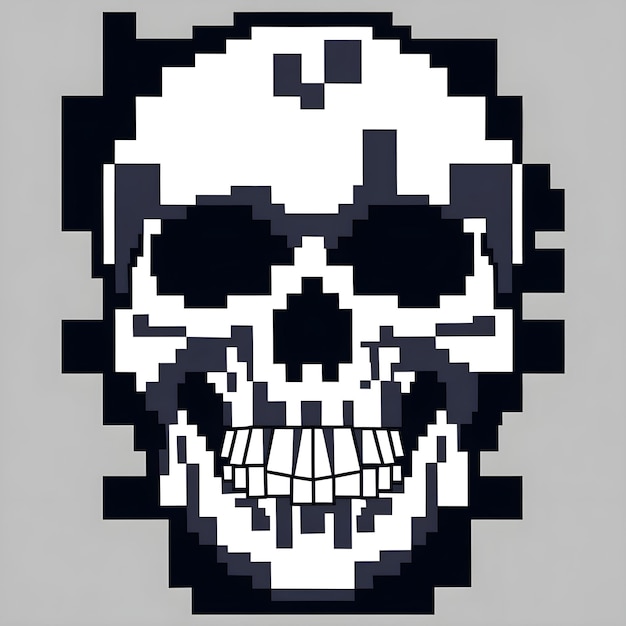 Photo pixelated skull