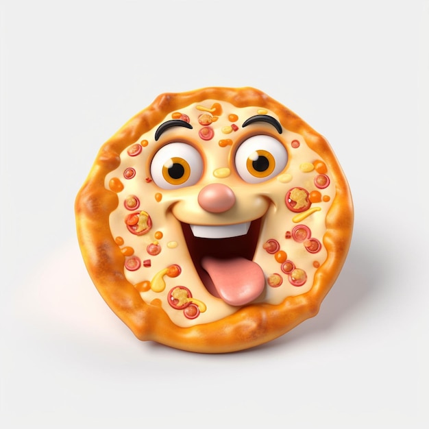 Pizza 3d en fondo blanco comida food pizza realism 3d restaurante cute mozarella