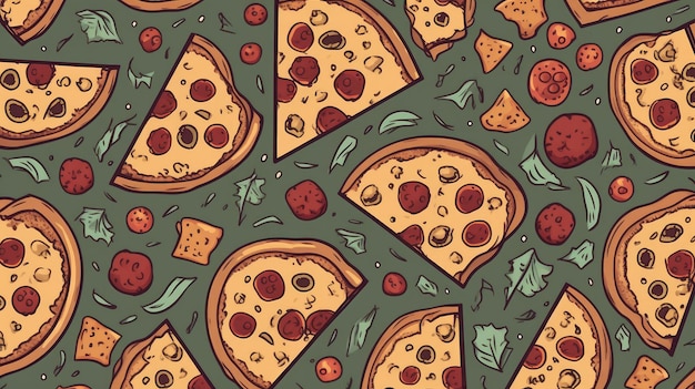 Pizza background generative ai