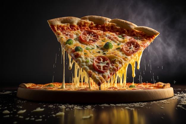 pizza on black background illustration images