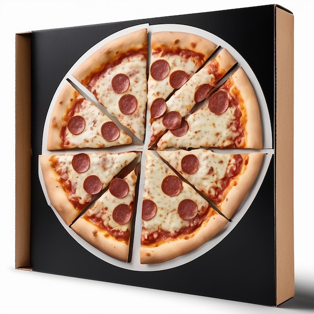 Photo pizza box isolated on a black background