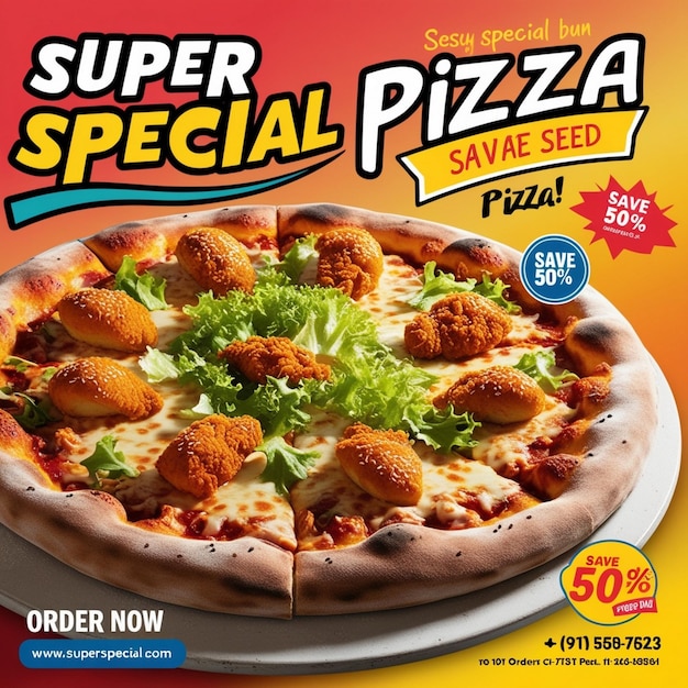 Photo a pizza box that says super special