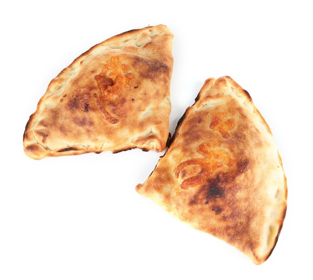 Pizza calzones isolated on white