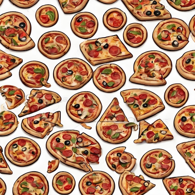 Pizza Cartoon Icon Background Very Cool