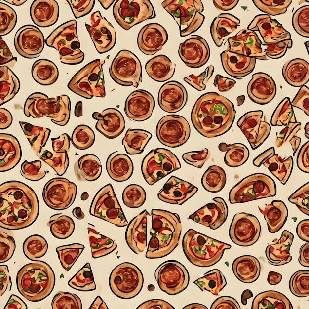 Pizza Cartoon Icon Background Very Cool