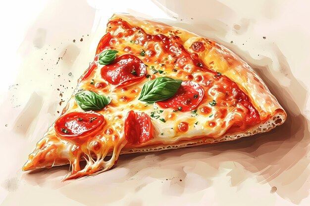 pizza drawing Italian cuisine drawing for pizzeria illustration for cafe restaurant menu item