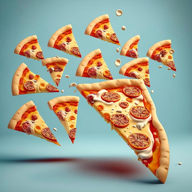 Pizza in Flight: Let Your Tastebuds Soar with this Scrumptious Treat created with Generative AI technology