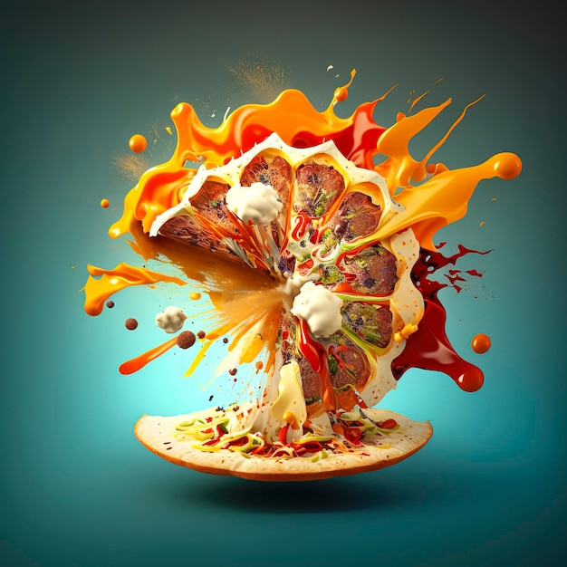 Pizza in Flight: Let Your Tastebuds Soar with this Scrumptious Treat created with Generative AI technology