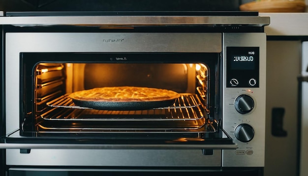 a pizza is being cooked in an oven with the time of 1 30