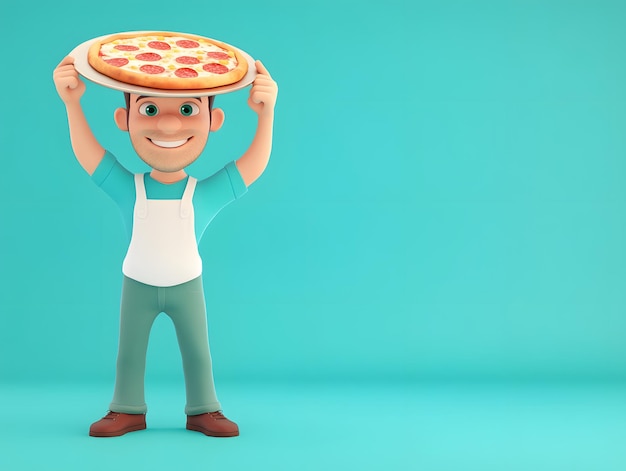 Photo pizza lover cartoon character