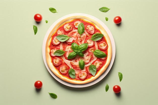 Pizza Margherita Aesthetically Beautiful Minimalist Style Generative AI