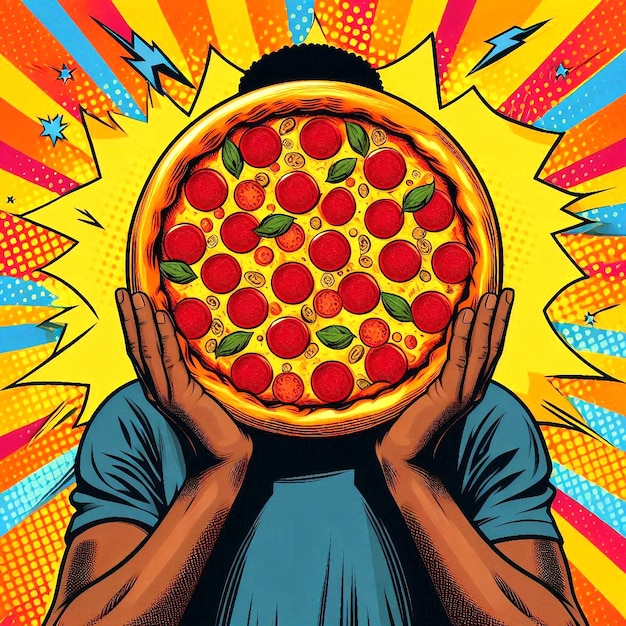 Pizza Pop Art with a colorful background