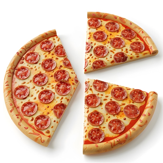 Pizza set 3D icon PNG image isolated object