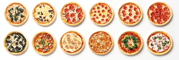 pizza set isolated on a white background