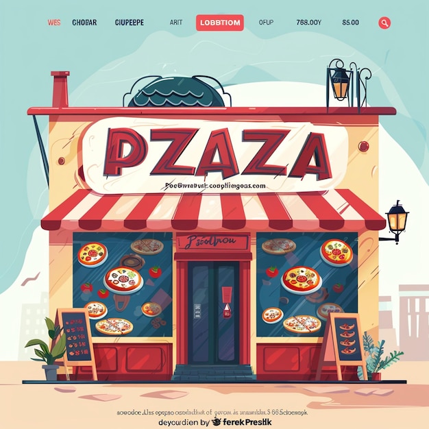 Photo pizza shop landing page template