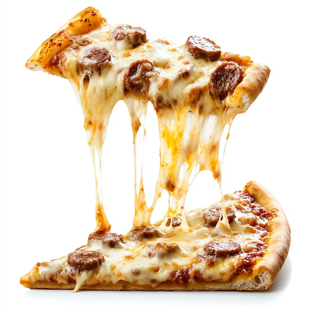 Photo pizza slice with sausage