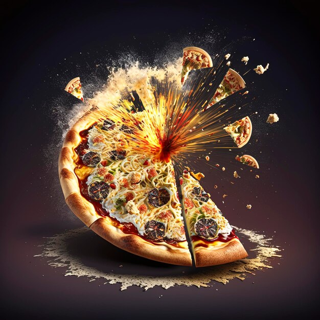 Pizza that Takes You on a Journey: Let this Flying Delight Transport You to Flavor Heaven created with Generative AI technology