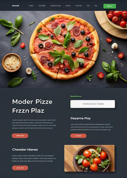 Photo a pizza website design