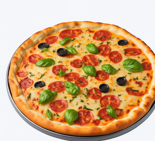 pizza on white background