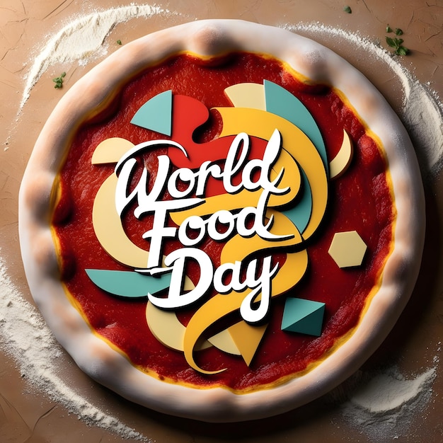 Photo a pizza with a circle around it that says world food