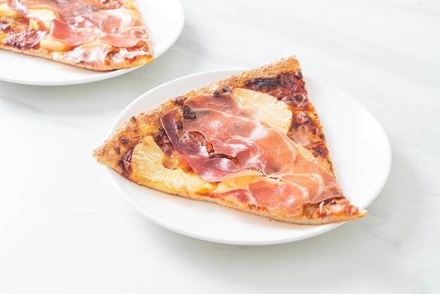 Pizza with prosciutto or parma ham pizza - Italian food style