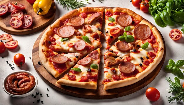 Photo pizza with sausage