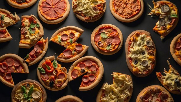 Photo pizzas made of cardboard paper