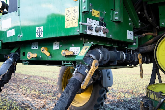 Place for injection of pesticides on a special tractor.