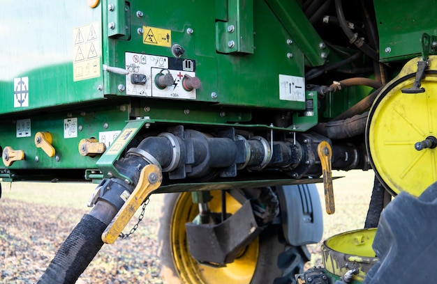 Place for injection of pesticides on a special tractor.