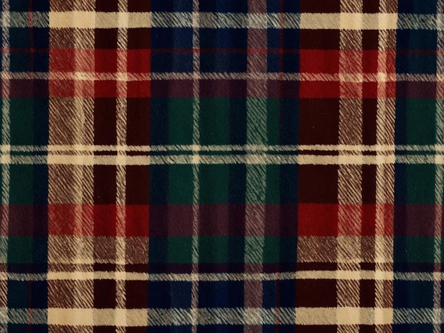 Photo a plaid fabric with a green and red checkered pattern